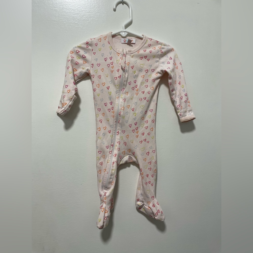 Giggle pima cotton Charming Heart Print Kids Footie